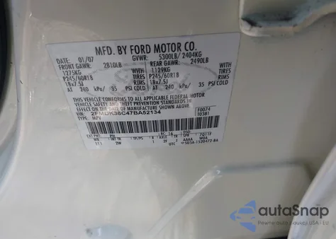 2007 Ford Edge Sel z USA, uszkodzony, nr VIN 2FMDK38C47BA52134